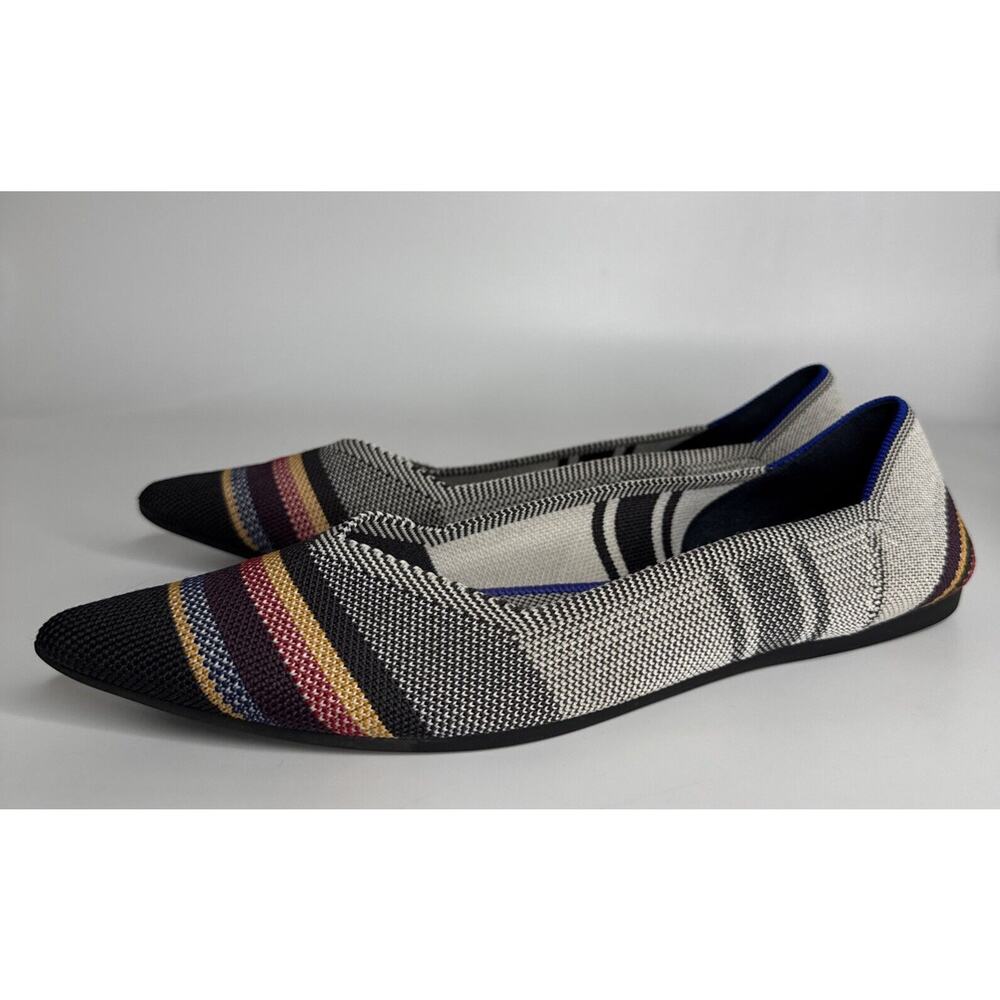 ROTHY'S The Points Inverse Stripe Flats Women's Retired SZ 10.5